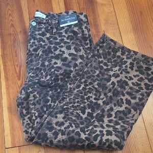 NWT Abercrombie & Fitch Brown Leopard Print Slouchy Jeans